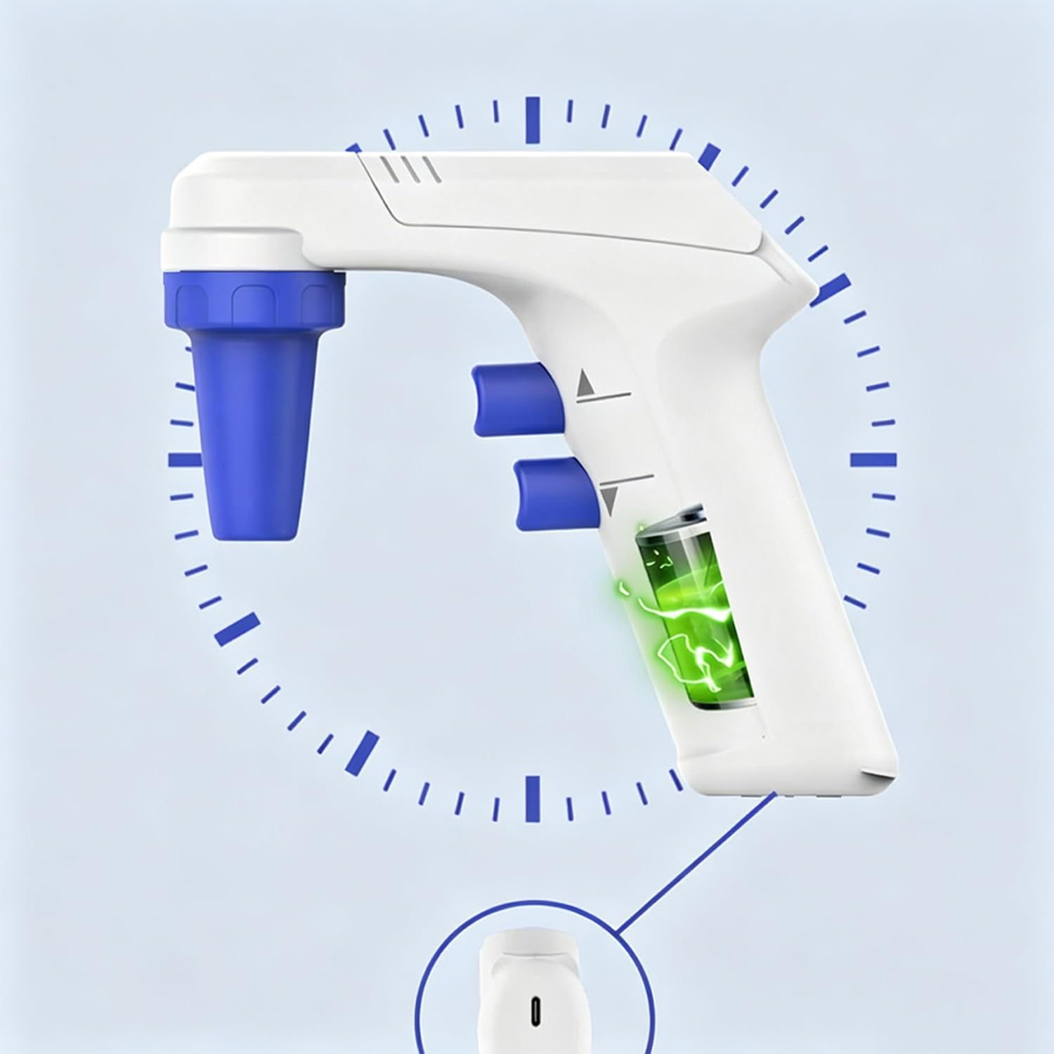 Controlador De Pipeta Eléctrico, Llenador Pipeta Motorizado De 0,1-200 Ml, 2 Modos Drenaje Y Filtro Hidrofóbico De 0,45 Μm/Eficiente Y Conveniente para La Investigación Científica