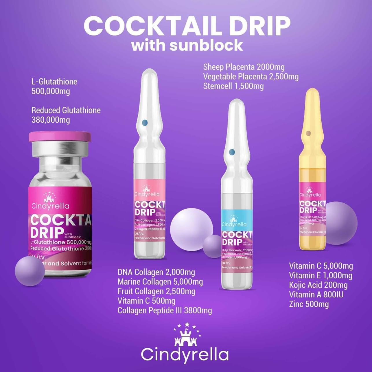 GLUTAX Cindyrella Cocktail Drip with Sunblock : Buy Online at Best Price in  KSA