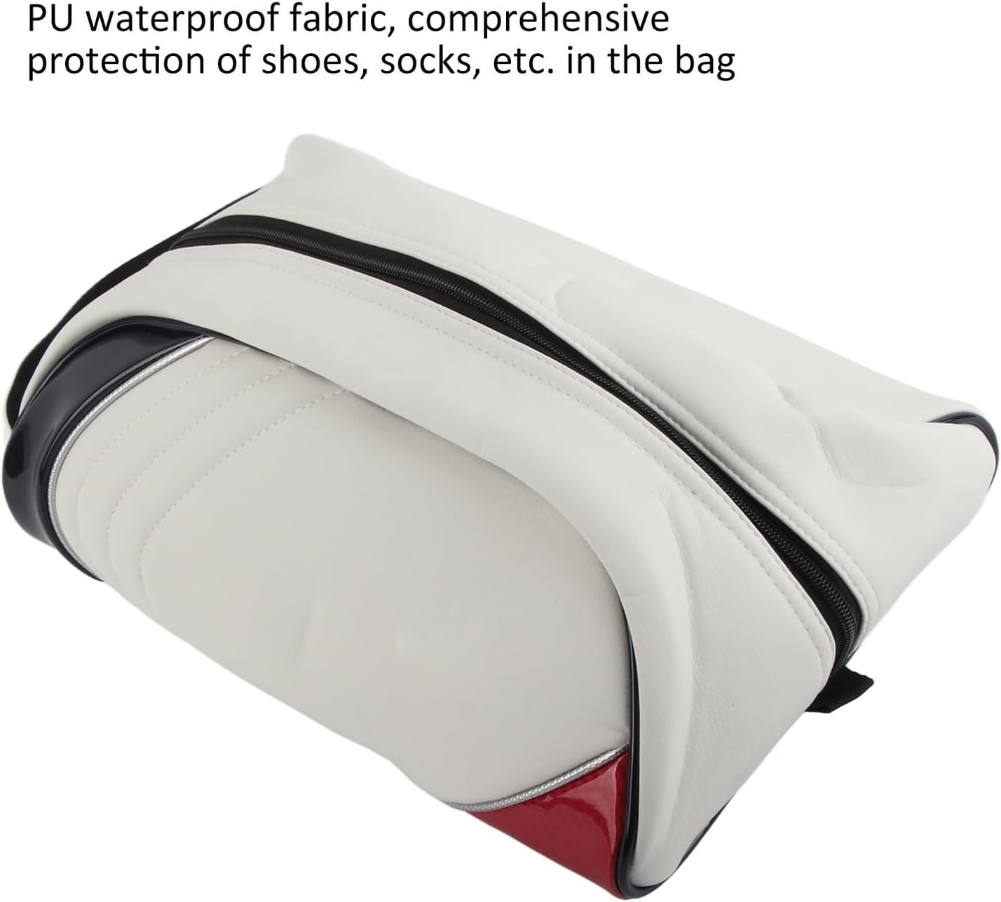 PU Leather Golf Shoe Storage Bag, Zipper Sport Travel Shoe Bag, Home Travel Dust Storage Bag Accessory Bag White