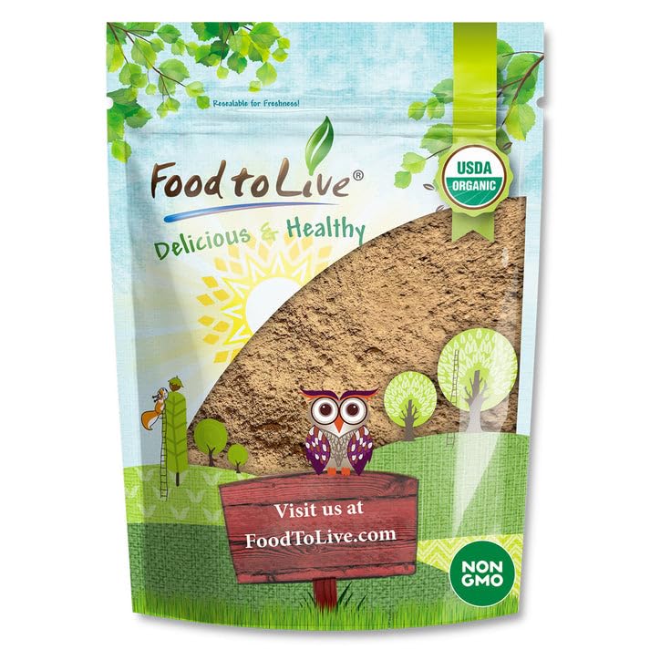 Image of Food to Live Organic Energize Chocolate Protein Mix, 8 Ounces - Plant-Based Blend with Hemp and Pumpkin Protein. Cacao, Banana and Maca Powders. Perfect for Smoothies and Shakes. Vegan, Kosher, Bulk