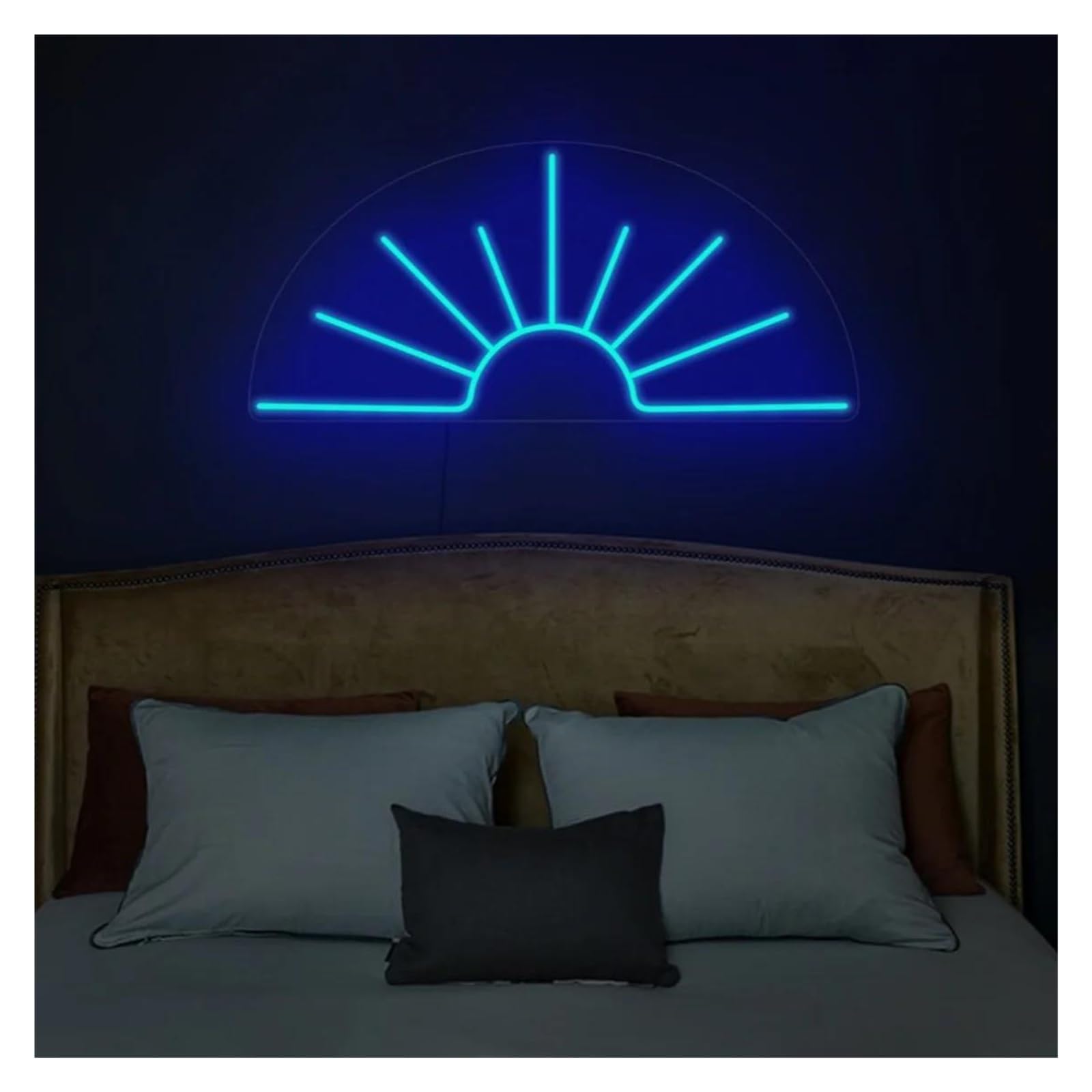 LEMST Sign Lamp Sun Neon Signs USB Powered Neon Lights Suitable for Bistro Man Cave Party Decor Glow Sign 38.5cm(Blue)
