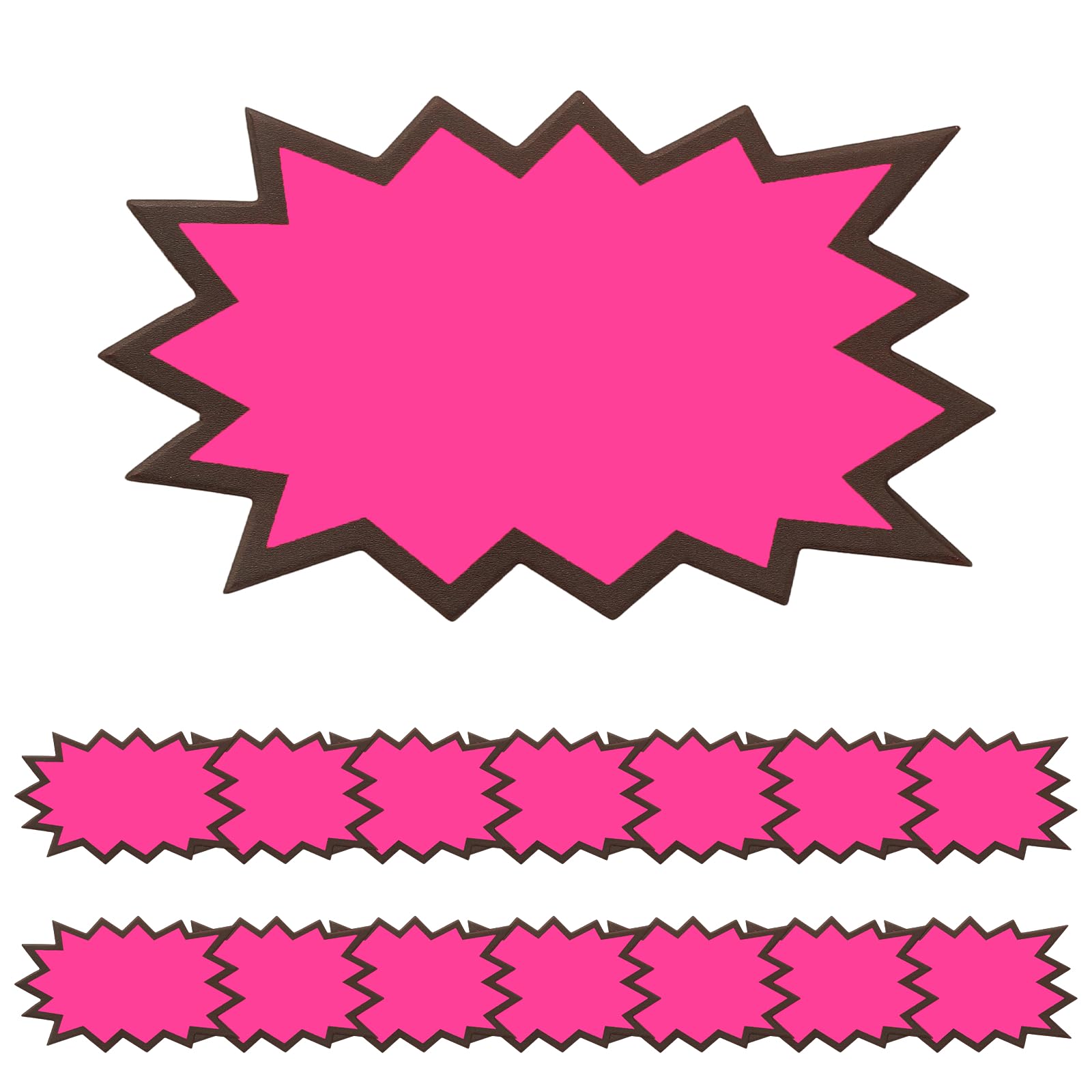 PATIKIL 160Pcs Burst Labels, 5 x 3 Fluorescent Neon Signs Price Tags Stickers Large Sale Sticker for Retail Store Market Business Garage Sale, Rose Red