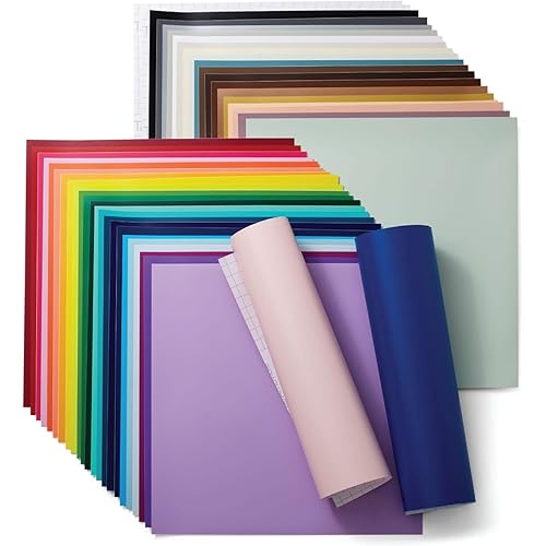 Cricut Removable - Everything Sampler, 12x12 Vinyl Sheets and Transfer Tapes, Create Long-Lasting DIY Projects, Durable for Cricut Machines, (Pack of 45 with 40+ Colors)