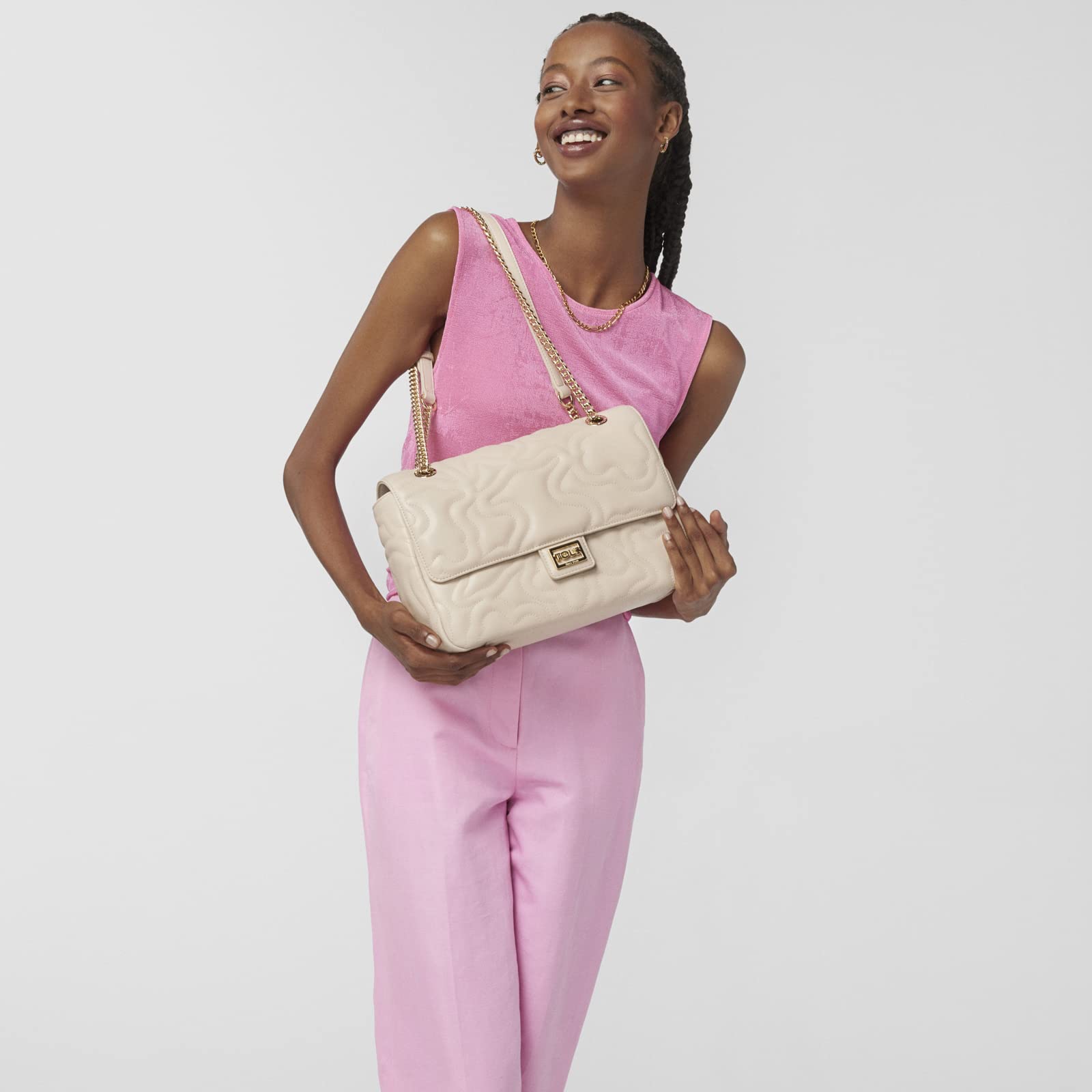 Tous 2001576943 Bolso Bandolera Solapa Kaos Dream Beige, Mediana