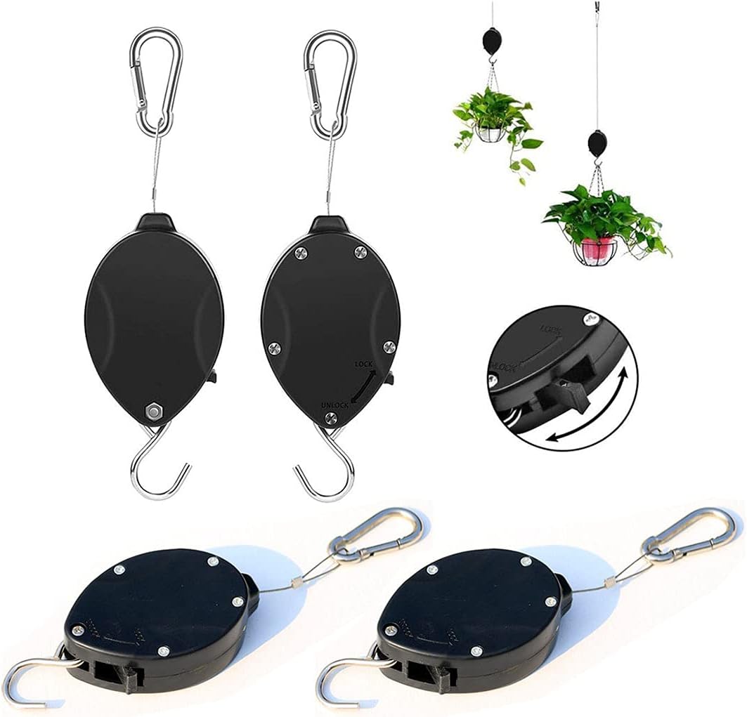 Hook，4 pcs Hanging Basket Hooks Retractable Hanger