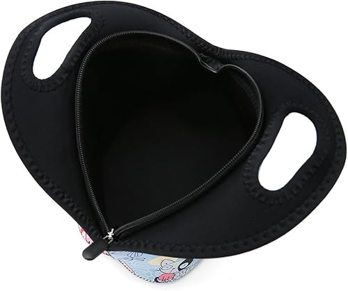 Miniatura 4 de Bolsa de almuerzo de neopreno reutilizable con aislamiento, para la escuela, la oficina, al aire libre, térmica, transporte térmico, lonchera