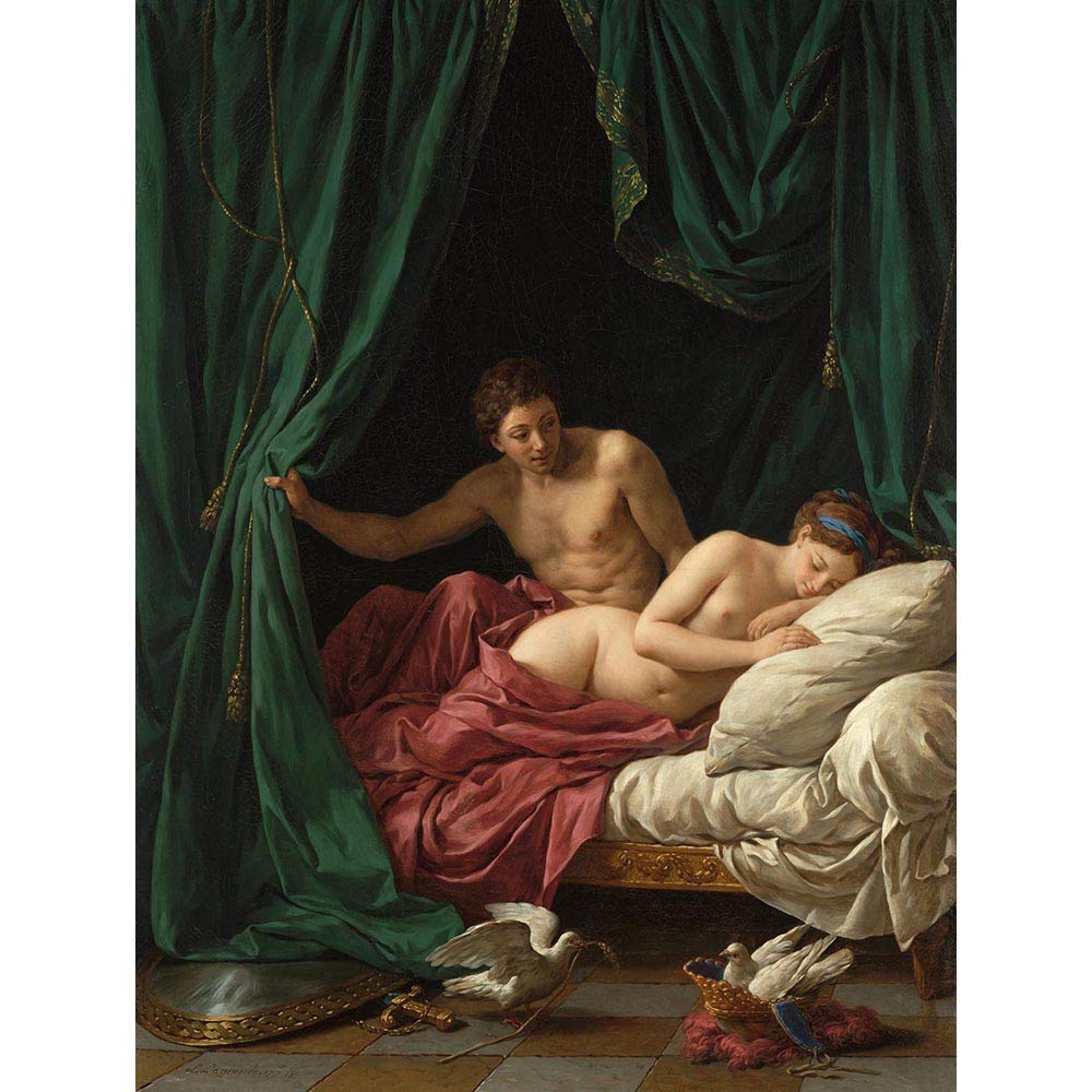 Wee Blue Coo Painting Allegory Roman Lagrenee Peace Mars Venus Art Print Poster Wall Decor 12X16 Inch