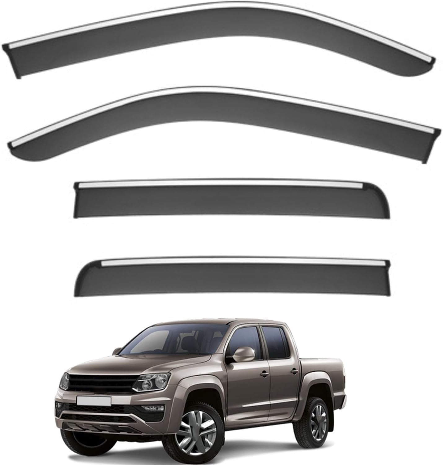 nwsplmy Wind Deflectors for Volkswagen Amarok MK1 2010-2021, Rain Guards Window Visors, 4-Piece, Protects Against Fading & Cracks
