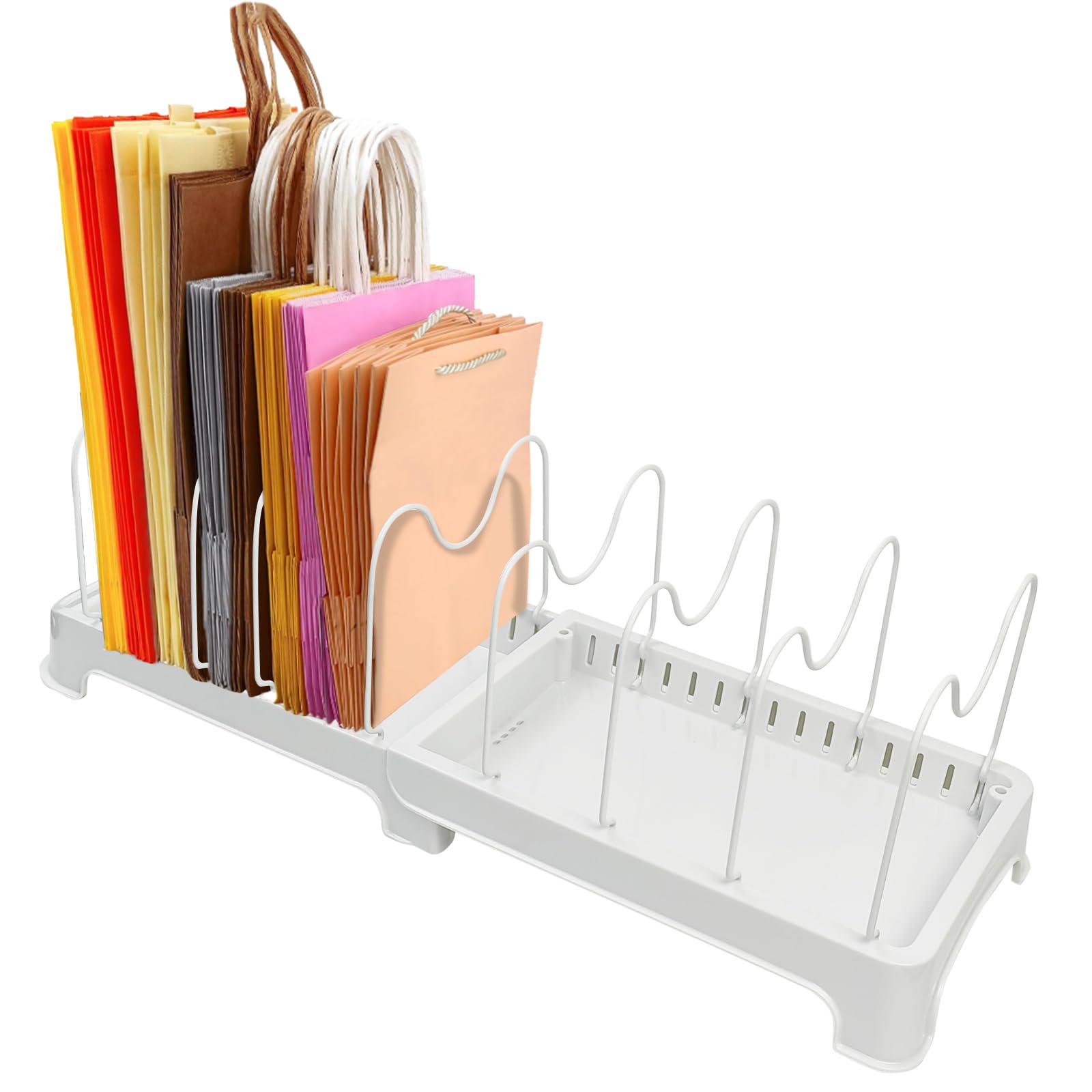 Sibosen Reusable Shopping Bag Organizer, Adjustable Shelf Dividers, Great for Storing Folded Cloth and Paper Grocery, Food Storage, Lunch, Shopping