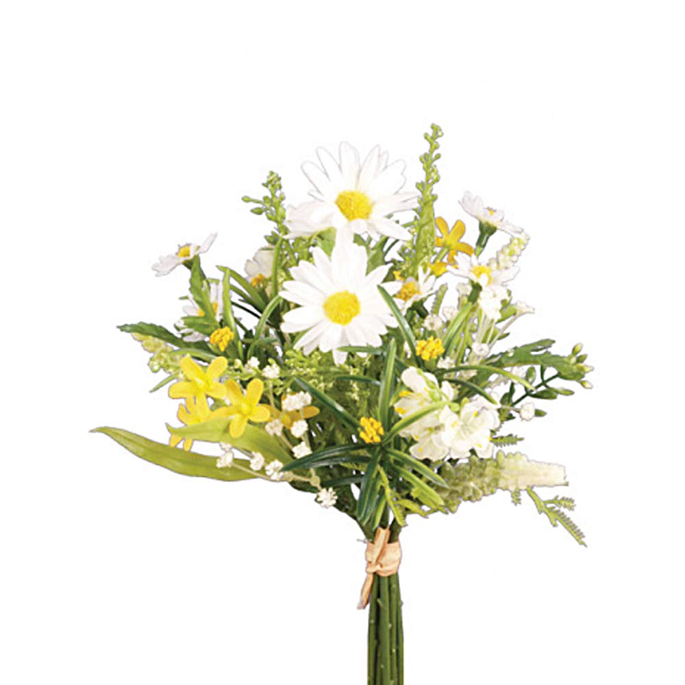 Floristrywarehouse Cream Artificial Summer Daisy Mixed Blossom Bunch 20Cm/8 Inches Tall Yellow