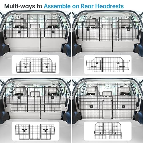 Vetoos Car SUV Dog Barrier, Vehicles Pet Divider for Trunk Cargo Area – Foldable for Easy Storage, Extendable for Universal Fit, Straps & Bungee Cords for Double Stability Vetoos Car SUV Dog Barrier, Vehicles Pet Divider for Trunk Cargo Area – Foldable for Easy Storage, Extendable for Universal Fit, Straps & Bungee Cords for Double Stability