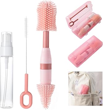 Travel Bottle Brush & Nylon Bottle Bundle