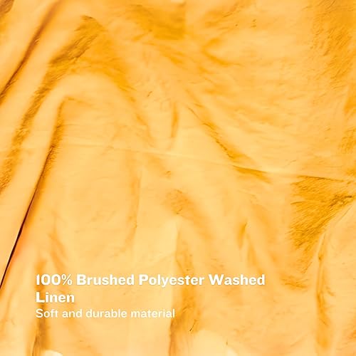 Miniatura 2 de Brentfords Funda de edredón amarilla tamaño King con 2 fundas de almohada, juego de ropa de cama de microfibra cepillada de lino lavado súper suave,