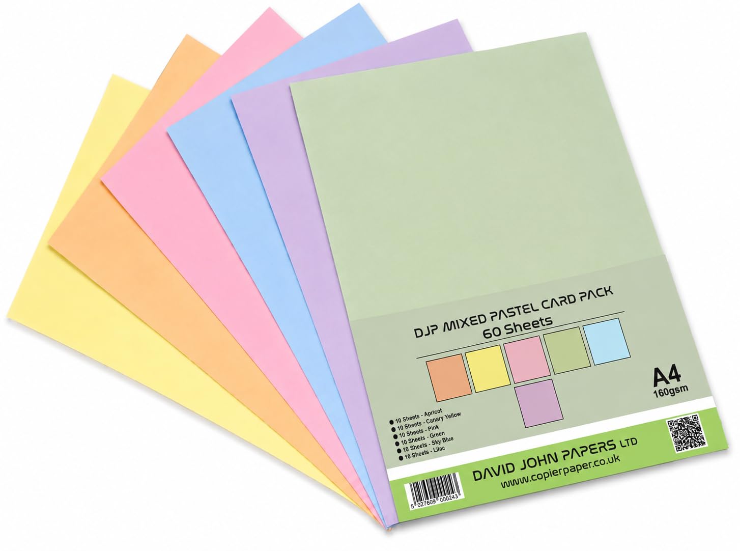 Easter Pastel Card Pack A4 160gsm Mixed Pastel Card 60 Sheets 6 Shades Crafts