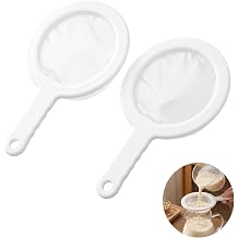 2 Pcs 9 Inch Ultra Fine Mesh Strainer,Plastic Juice Colander for Kefir Grains Greek Yogurt Kombucha Cold Brew Coffee