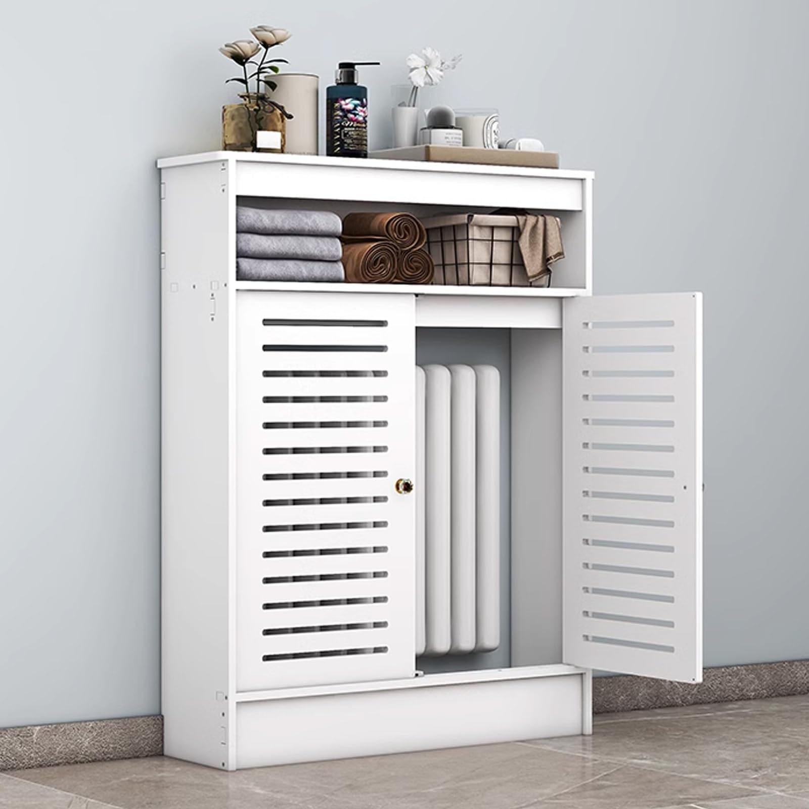 Generico Copri radiatori Moderni per la casa, ripiano portaoggetti per armadietti riscaldanti, mobiletto da Pavimento per Il Bagno, mobiletto Decorativo per Soggiorno, Camera da Letto, corridoio, Spa