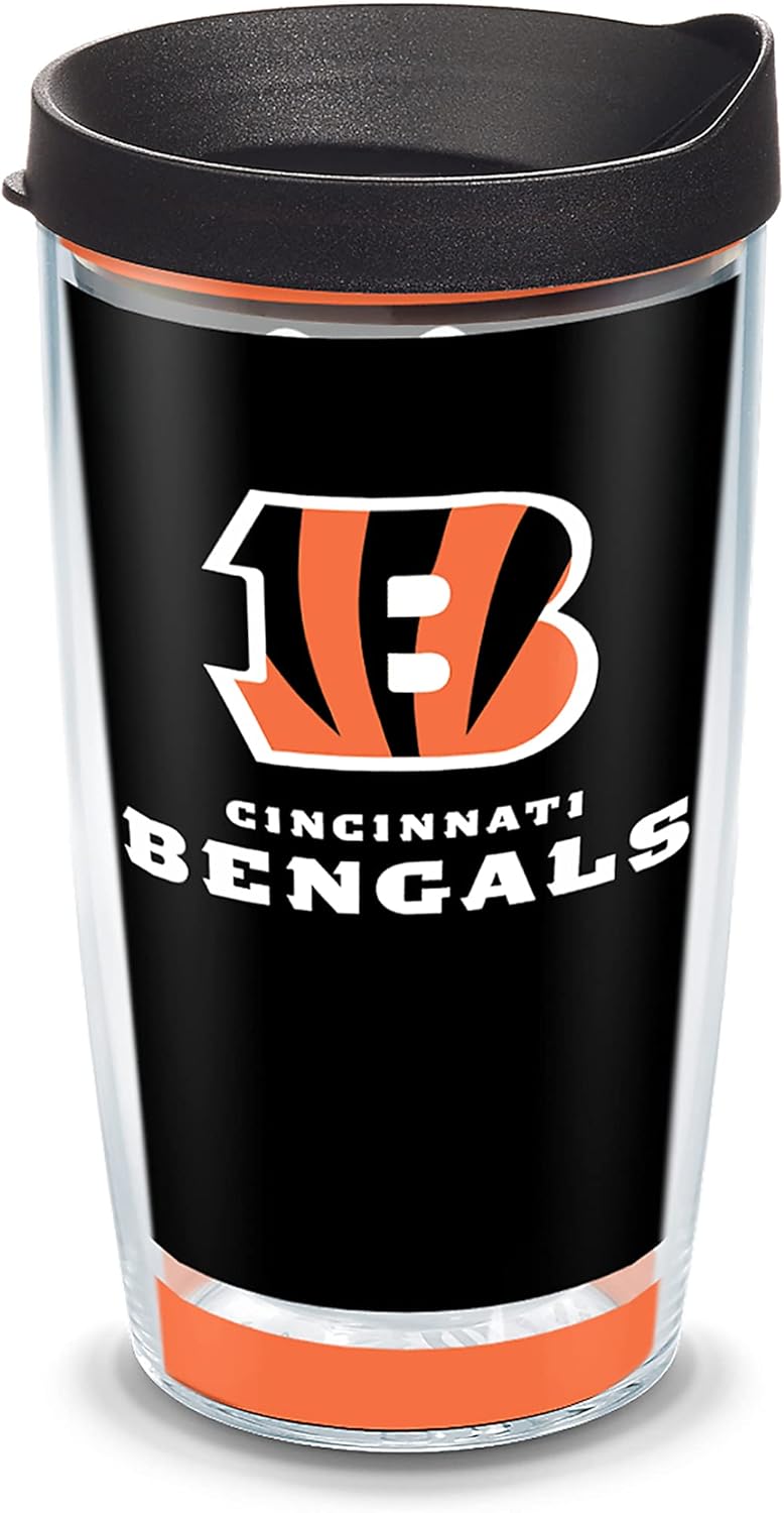 Tervis Made in USA Double Walled NFL Cincinnati Bengals Insulated Tumbler Cup Keeps Drinks Cold & Hot, 16oz, Touchdown
