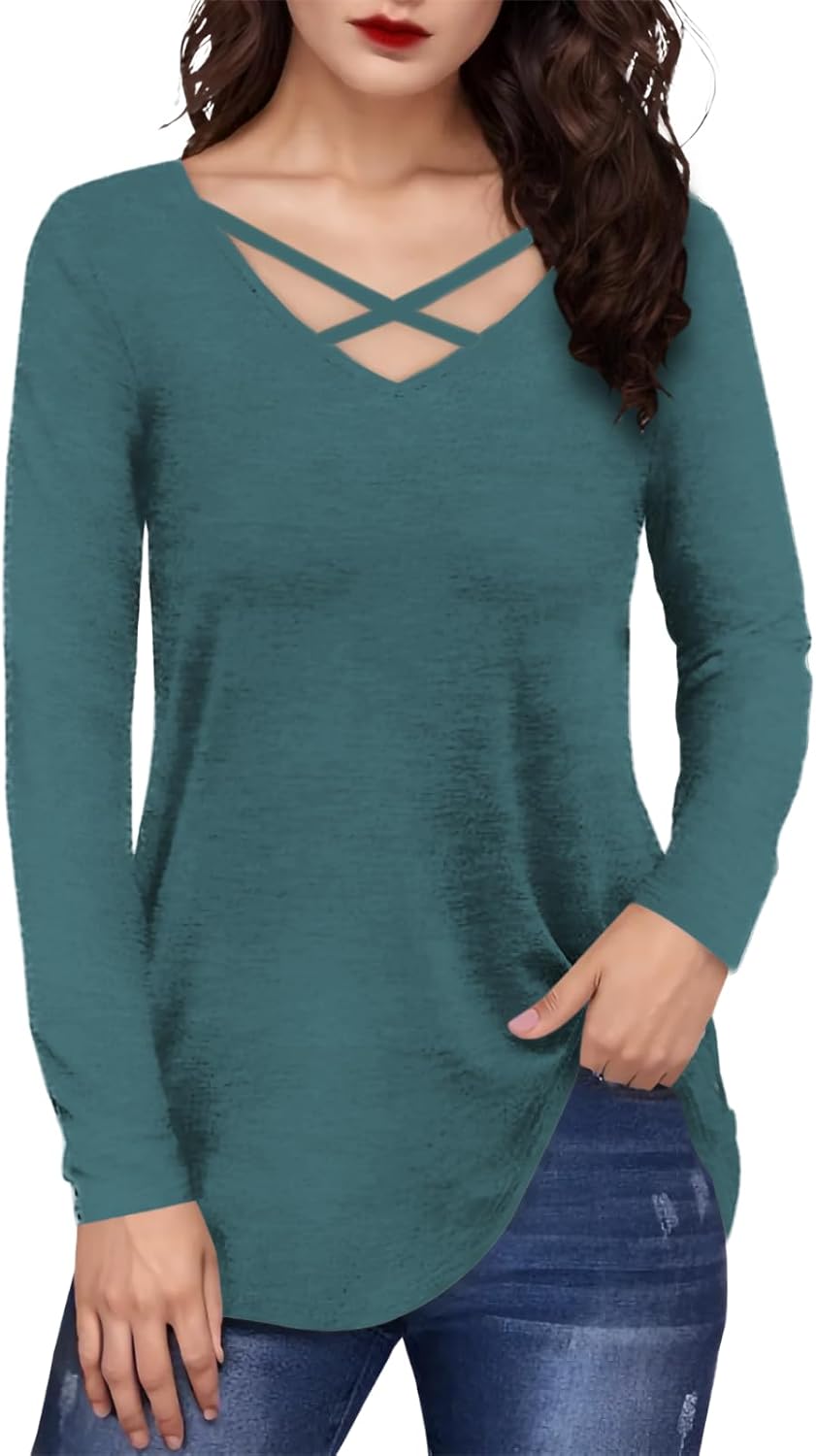 Dress Shirts for Women Casual Soild Daily Flowy Long Sleeve Tunic Elegant Summer Breathable Plus Size Top