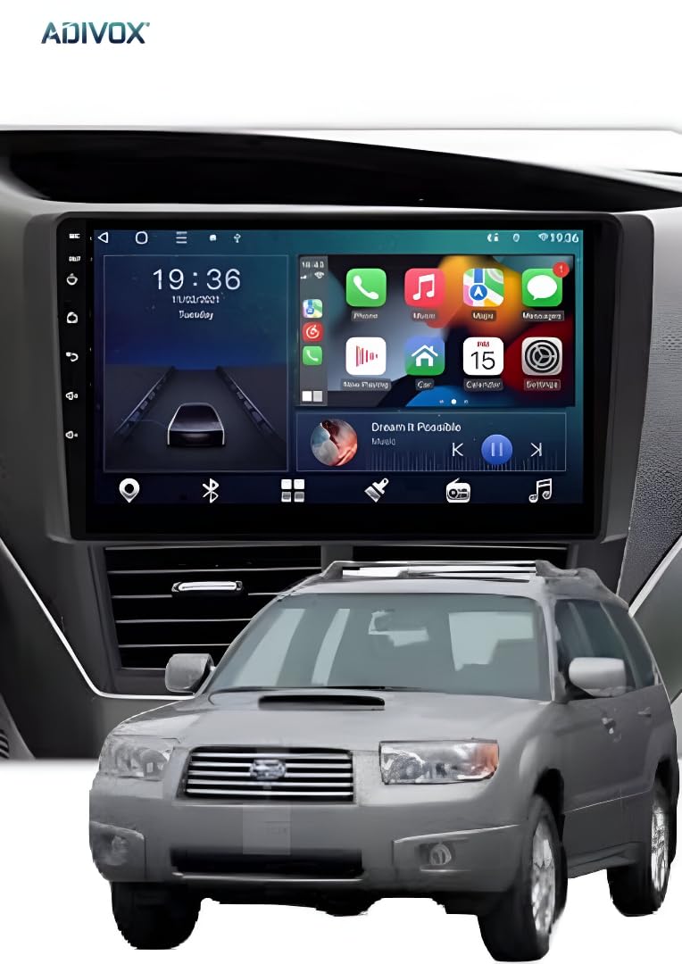 Car radio Android 14 - Subaru Forester 2008-2012, Apple CarPlay and Android Auto, tactile 9 channels CarPlay, multimedia system HD without film | Wi-Fi, RDS (T2 (2 Go/32 Go) 8 cœurs 5G)