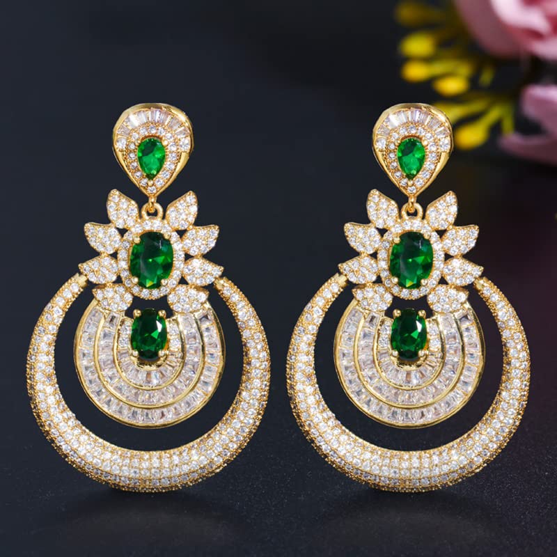 Boucles d'oreilles cerises légères vert brillant sans douleur pour fêtes