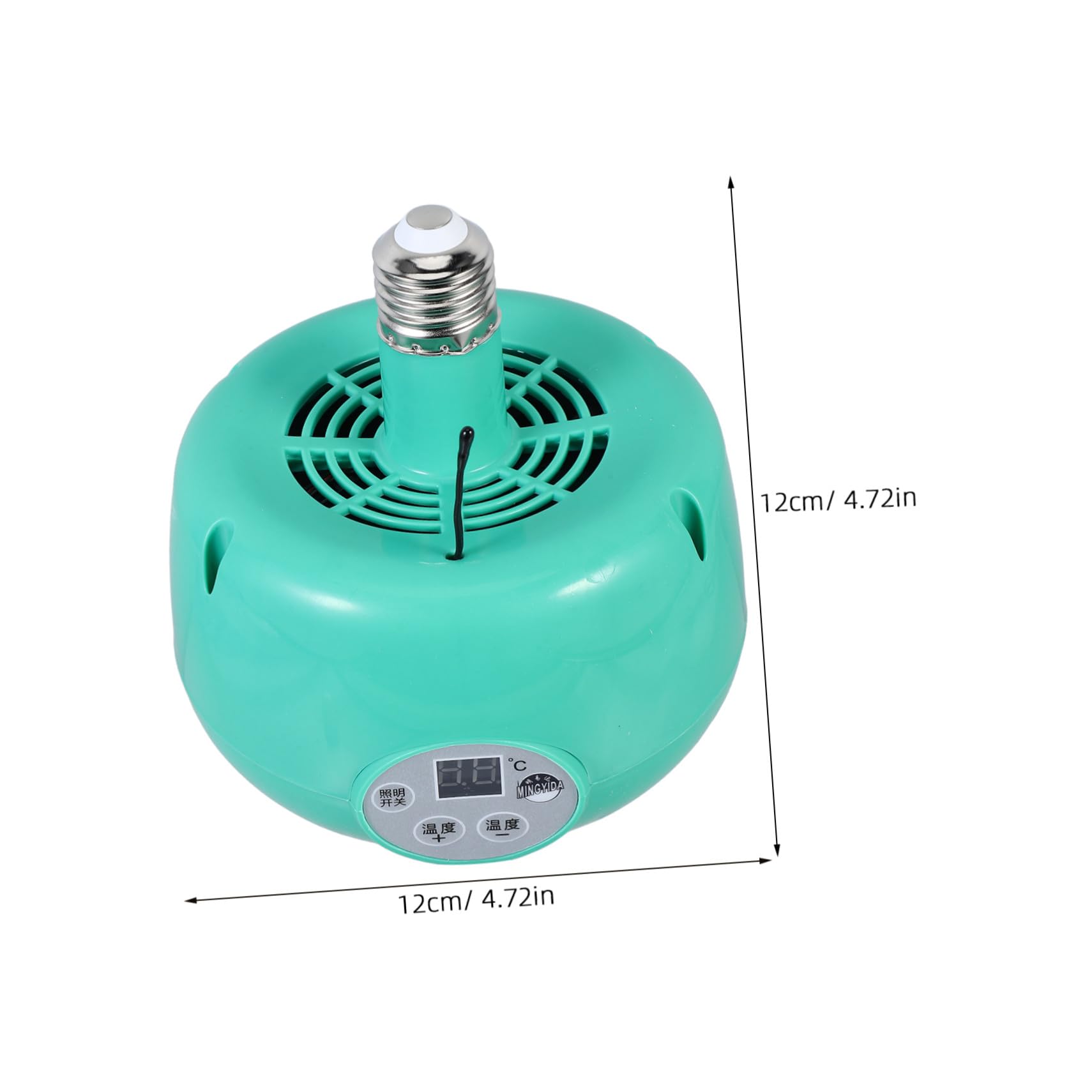 Lámpara Calefactora Control de Temperatura para Cría | Verde, Plástico y Metal, para Hámsters y Aves, Alta Eficiencia Térmica, Segura de Usar