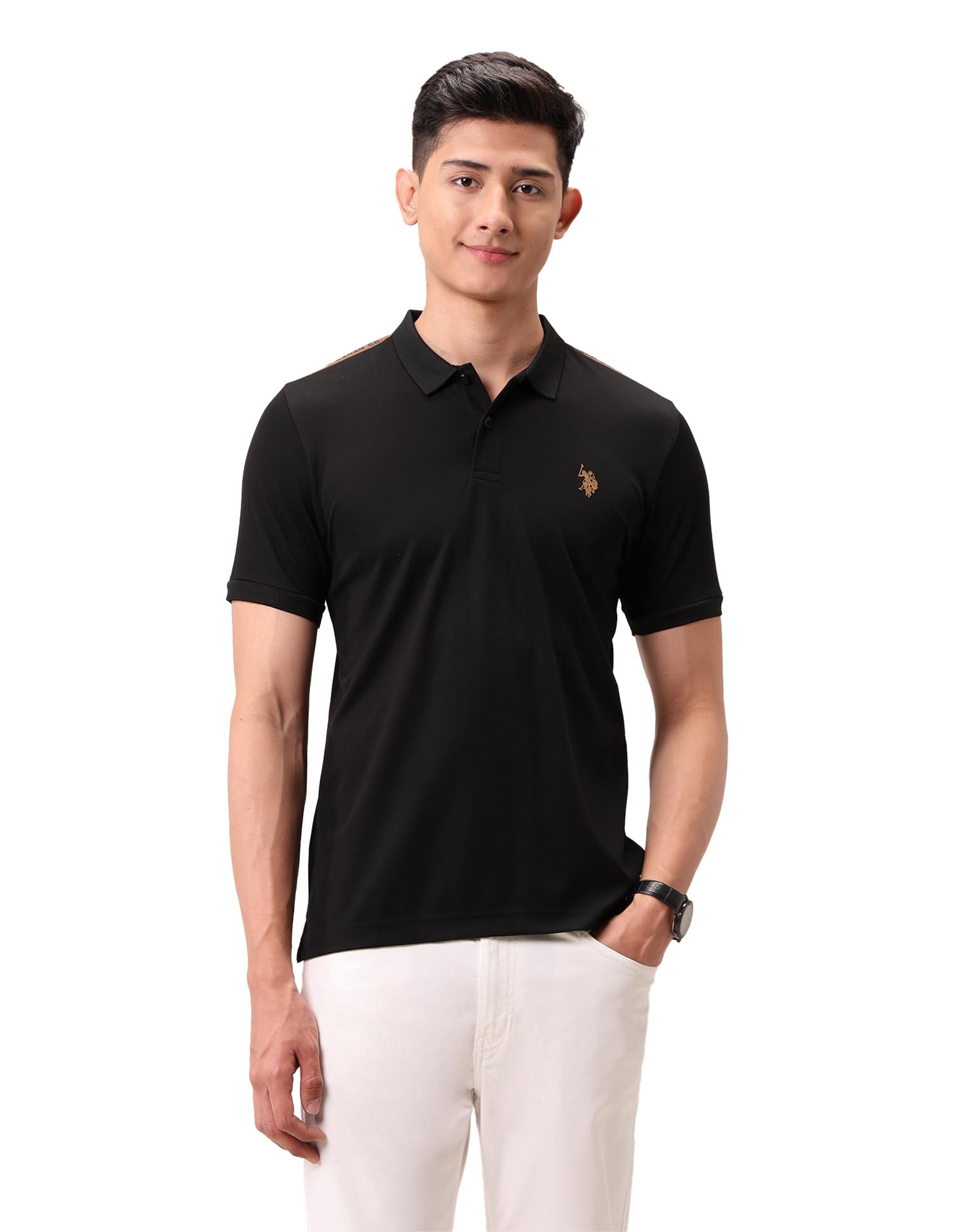 u.s. polo assn. denim co. Men's Muscle Fit Outdoor Polo Shirt (UDTSH3181_Black_XL)-picture-38