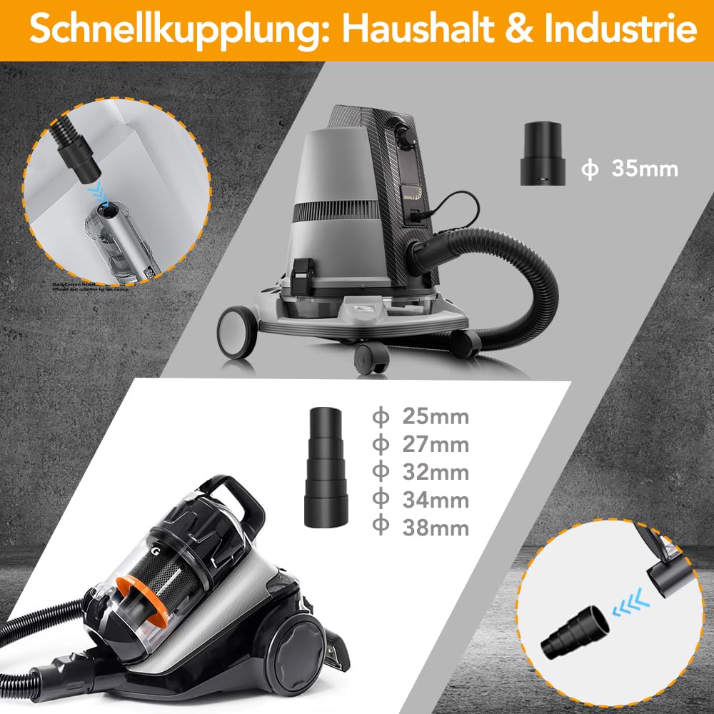 900W Trockenbauschleifer,1400-2700RPM Elektroschleifmaschine für Wände,LED-Licht,Staubbeutel,Schlauch,Tellerschleifer mit 5 variable Geschwindigkeiten,Grob-/Feinschliff, 12 Stück Schleifscheibn