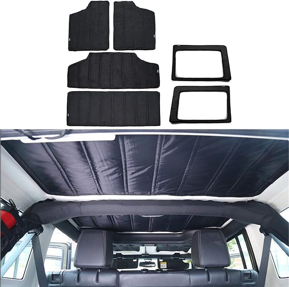 Car Interior Accessories Black Roof Window Headliner Hardtop Heat Insulation Cotton Cover Pad for Jeep Wrangler JK 2011-2017 4-Doors