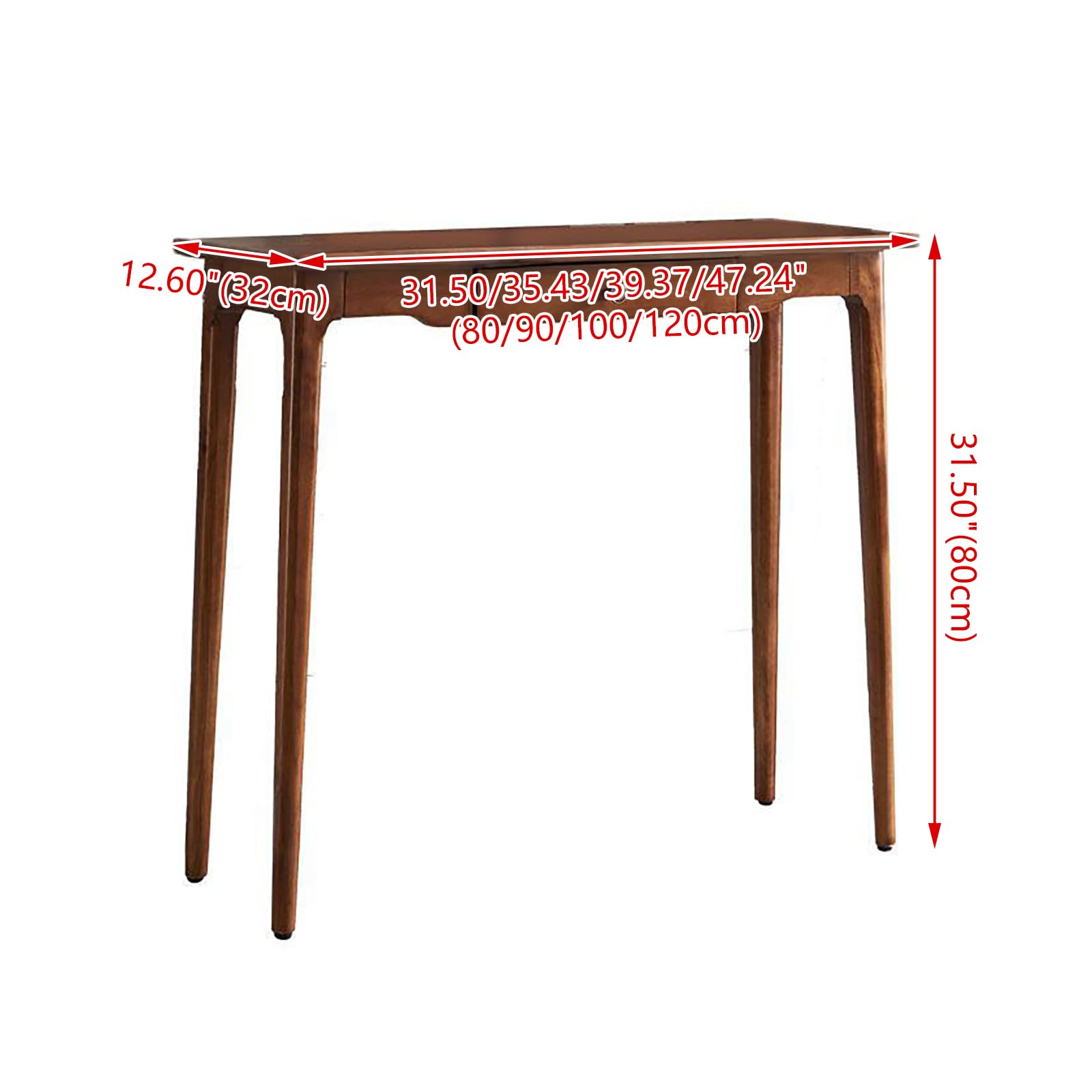 Stół konsolowy z litego drewna, wąska sofa z szufladami, design retro, przedpokój, meble do salonu, oszczędność miejsca