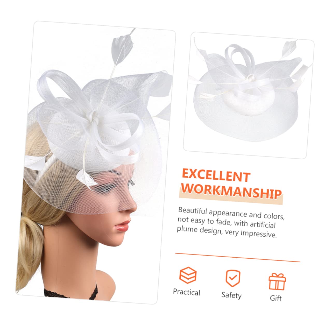 SHERCHPRY Cappello a molletta con The Ritual Cerimonia Cappello da Sposa Sposa Cappelli da Donna per Matrimoni Copricapo Flapper Cappello da Sposa da Donna Copricapo per Banchetti
