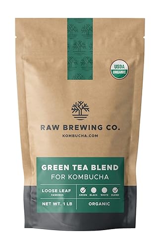 Kombuchacom Té orgánico certificado de hojas sueltas  Mezclas de cerveza Kombucha mezcla de té verde 1 libra