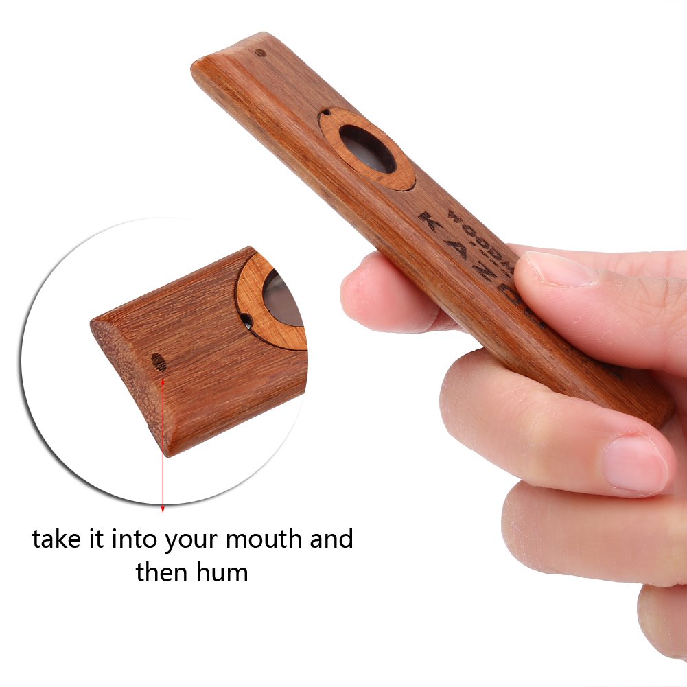 Drewniany kazoo, drewniany kazoo ukulele gitara partner instrument muzyczny dla początkujących dzieci
