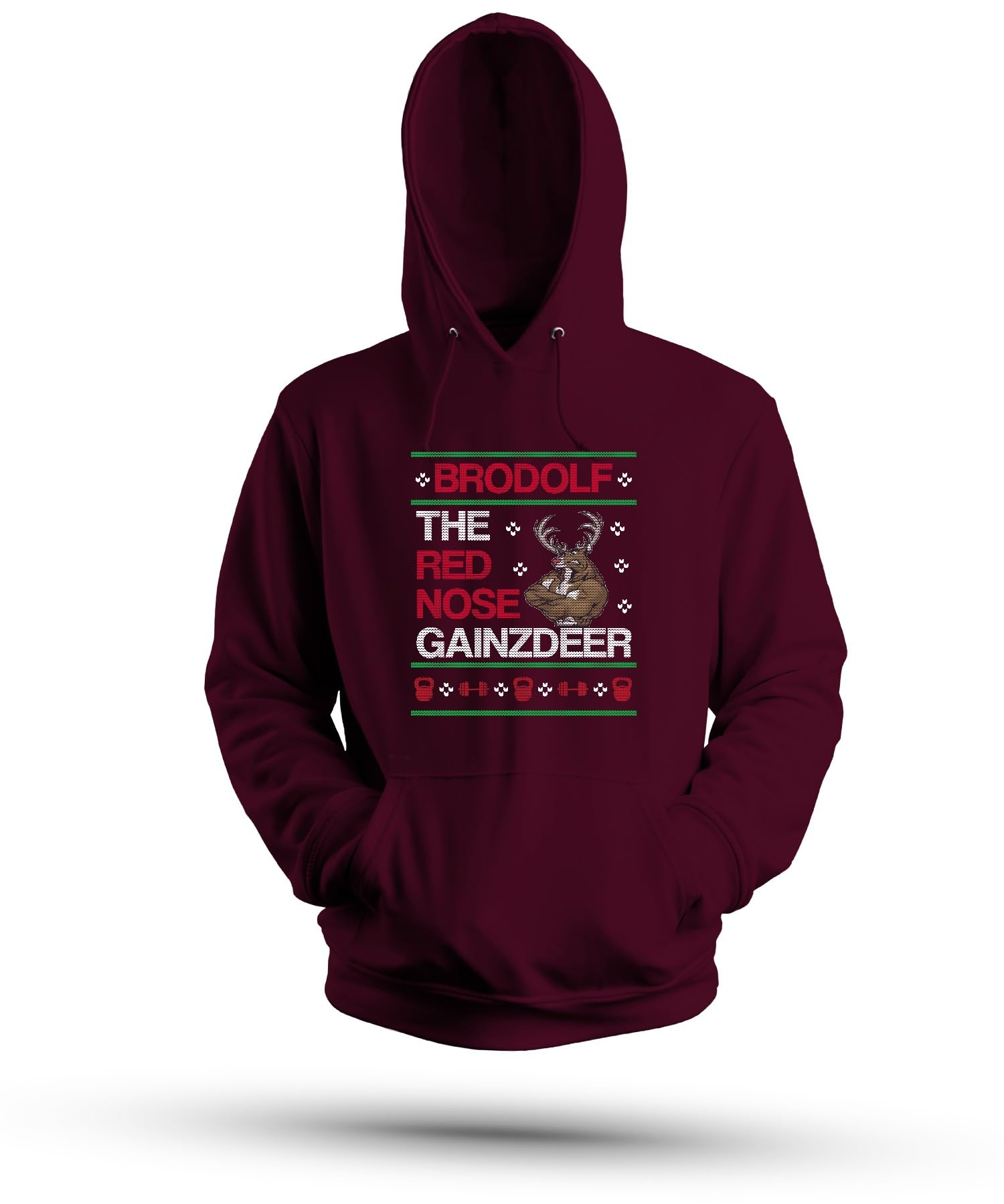 Brodolf The Red Nose Gainzdeer Ugly Christmas Sweater Unisex bluza z kapturem