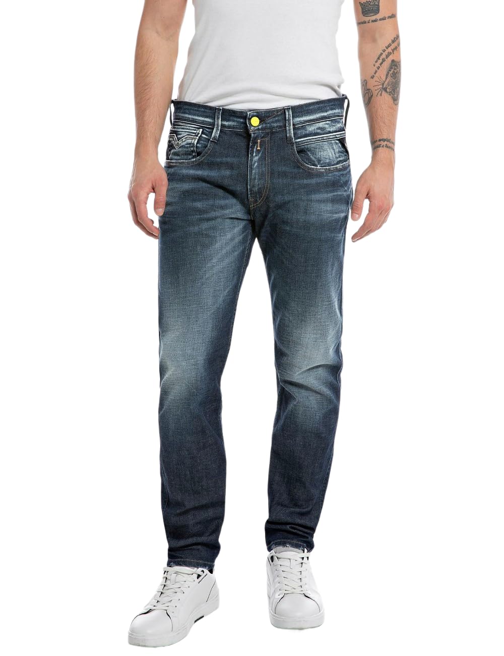 Replay Herren Jeans Anbass Slim-Fit, Dark Blue 007 (Blau), 29W / 30L