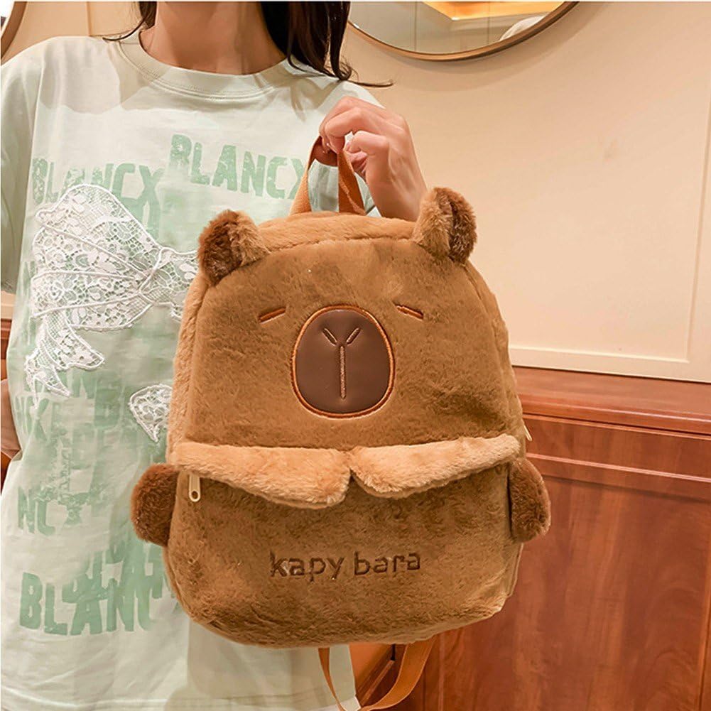 Leuke Capybara rugzak pluche Capybara Rugzakken Boekentas Cartoon Stijlvolle Dagrugzak Schooltas voor Meisjes Studenten, Geschenken voor Capibara Liefhebbers