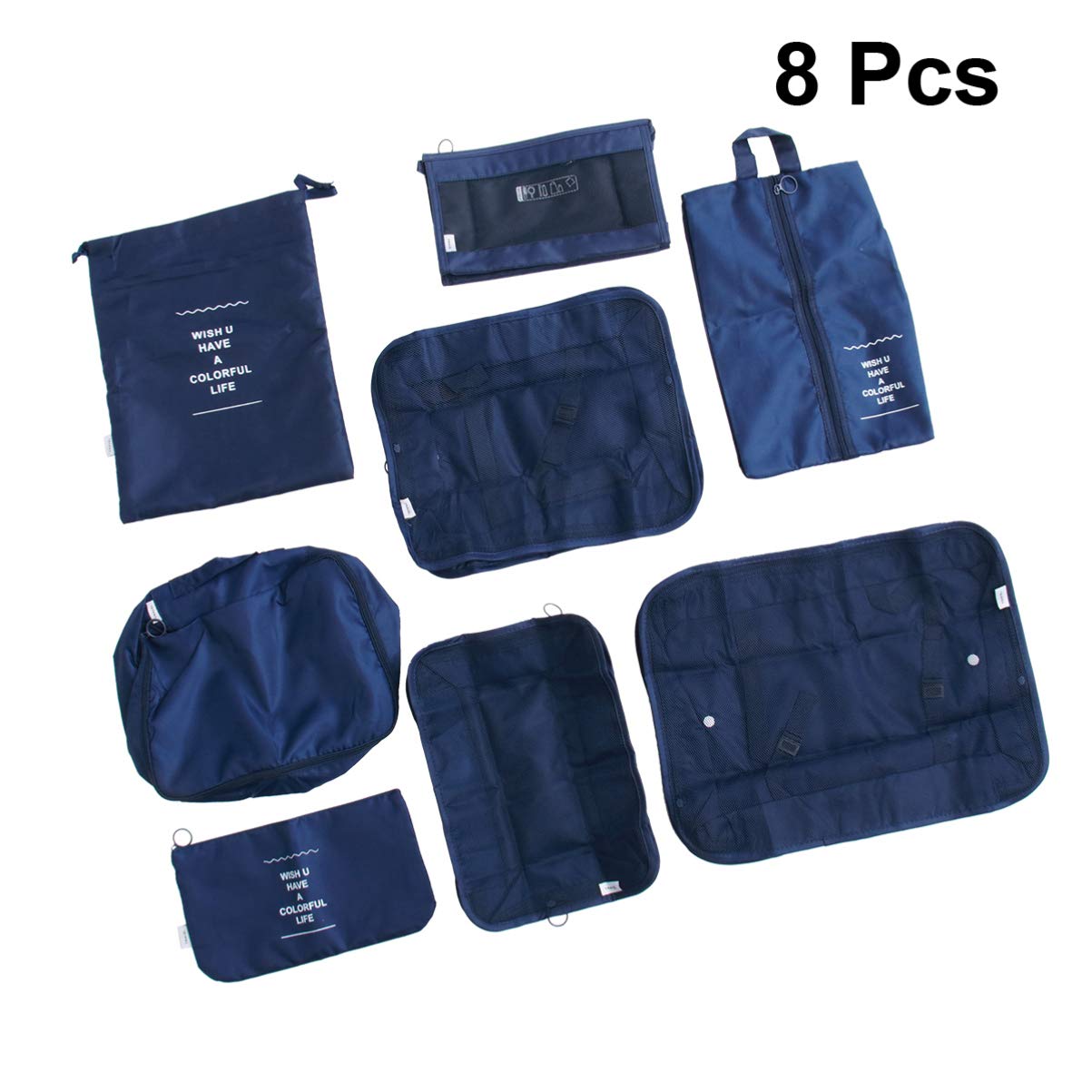Cabilock 8 Pezzi Set Valigie Pratici Organizzatori di Lavanderia Viaggio di Stoccaggio Uso Trasportare Smistamento Valigia Scarpe Ing Età Cosmetici Borsa Sacchetto Kit Organizzazione
