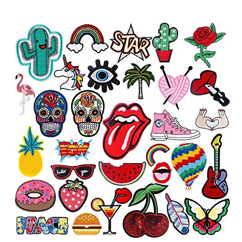 Patch Sticker 32PCS Cute DIY Ropa Parches para la camiseta Jeans Ropa Bolsas