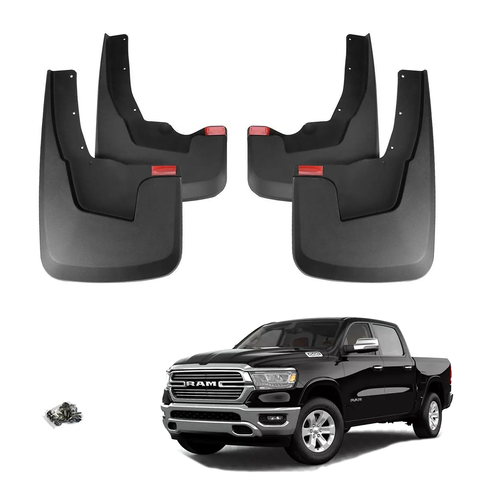 Mud Flaps for 2019 2020 2021 2022 2023 2024 RAM 1500 New Body Style/Not for 2025+/for Non-Classic Model/Only Fits with OEM Fender Flares/Not for TRX
