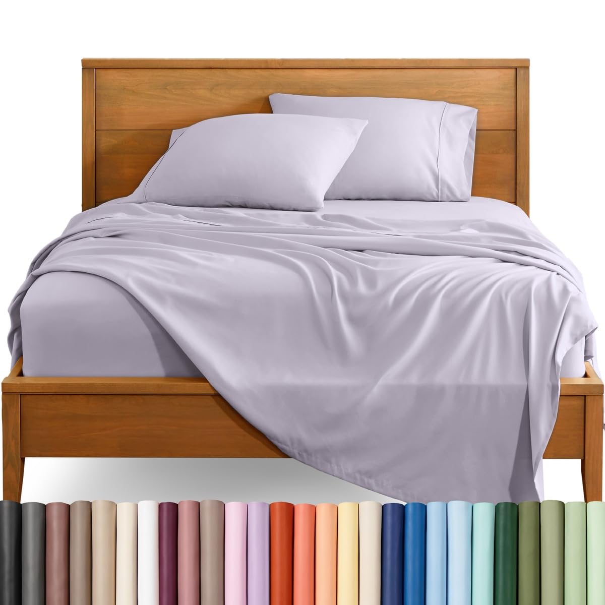 Bare Home Twin XL Sheet Set - 1800 Ultra-Soft (Twin XL, Light Lavender) — image 1