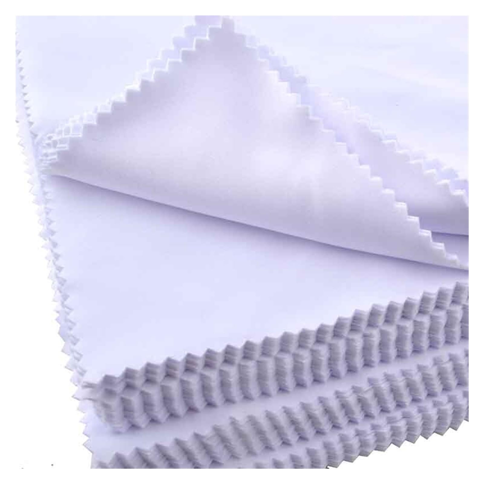 panno per la pulizia dei gioielli, Confezione da 100 panni for la pulizia in microfibra a sublimazione 20x20 cm, bianco e nero