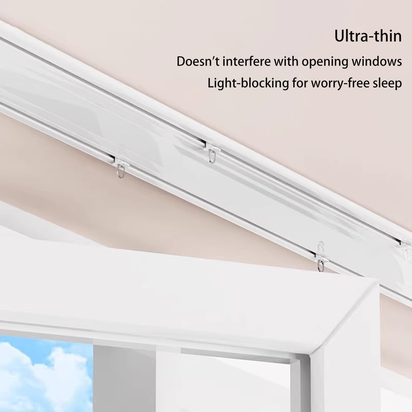Riel De Cortina Doble Techo 2 3 4 5 6metros Riel De Cortina Oculto Riel De Cortina De Techo Silencioso De Aluminio Kit De Riel De Cortina Deslizante Con Rodillos Para Divisor(White,2m/6.6ft)