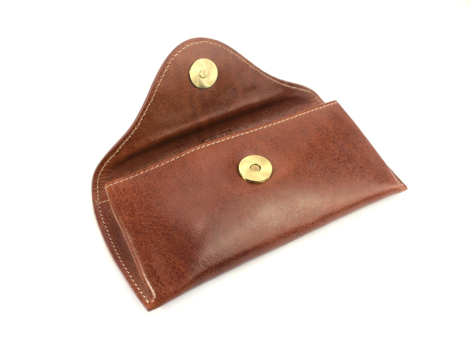 Generisch GIUDI ® - etui na okulary ze skóry bydlęcej, zapięcie na magnes orzechowy, orzech laskowy brązowy, jeden rozmiar
