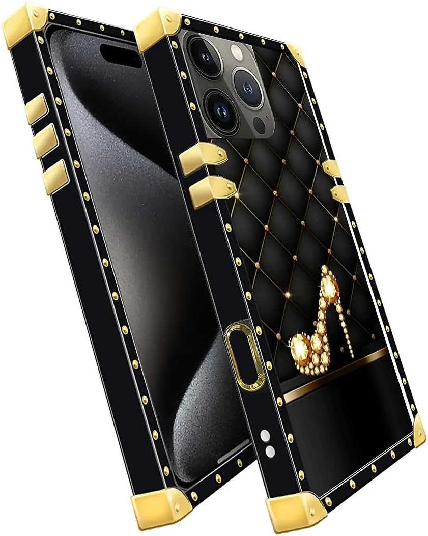Case Compatible with iPhone 16 Pro Max Case,Luxury Soft TPU & Hard PC Back for Girls Women,Shockproof Protective Cover,Diamond Heels image 2