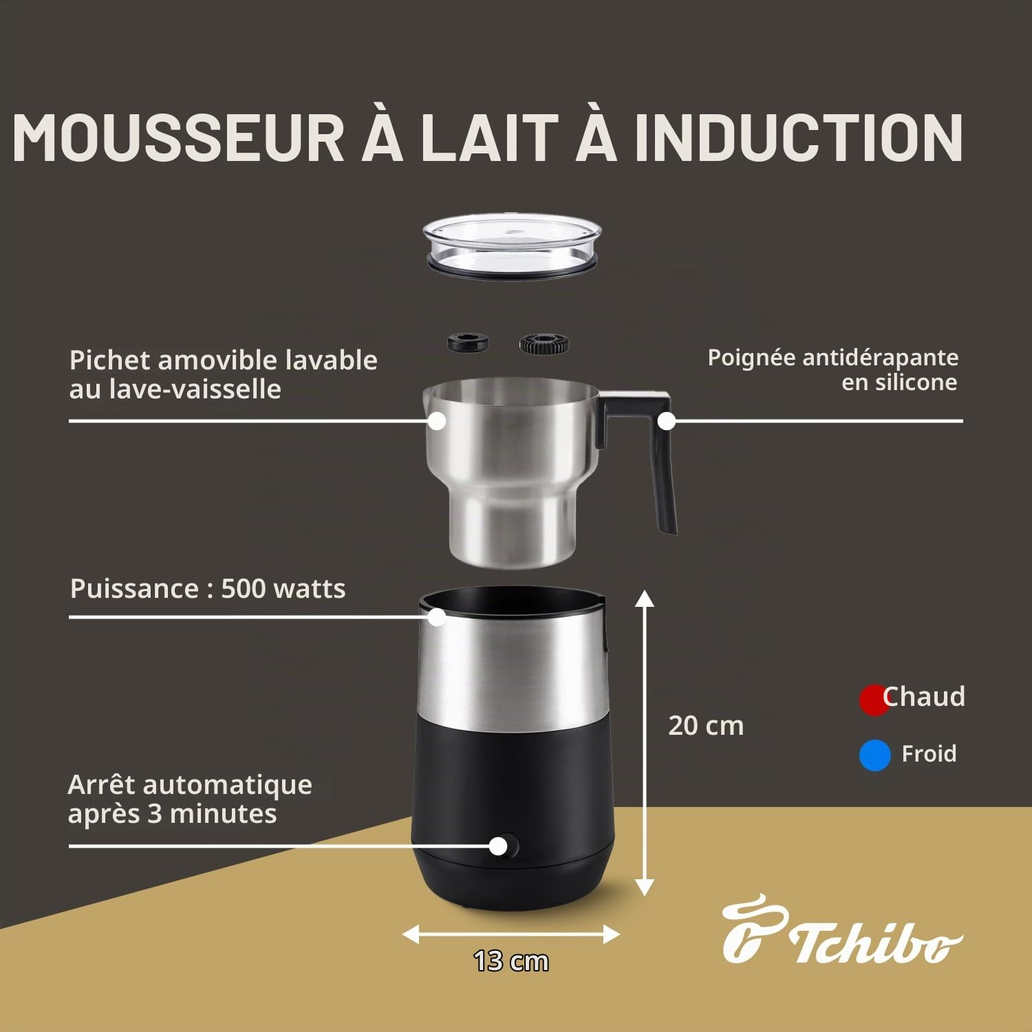 Tchibo Milk Frother Induction 480ml Capacity Electric Coffee