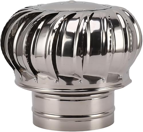 FOSA Stainless Steel Chimney Cap, WindRotating Ventilator Cover, Heavy-Duty Flue
