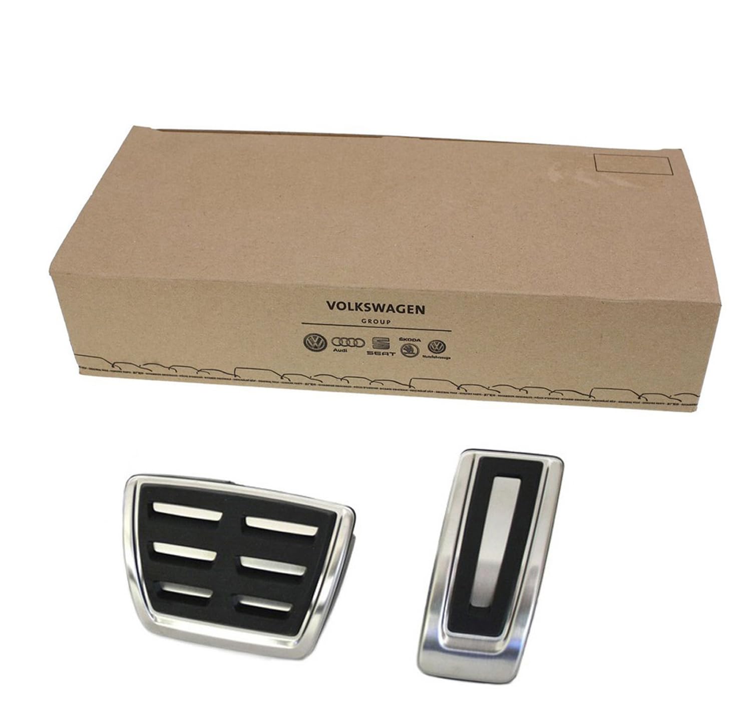 Volkswagen Original VW Sport Pedalset (Golf Passat Touran Polo) Edelstahl, DSG Pedalkappen 5G1064205