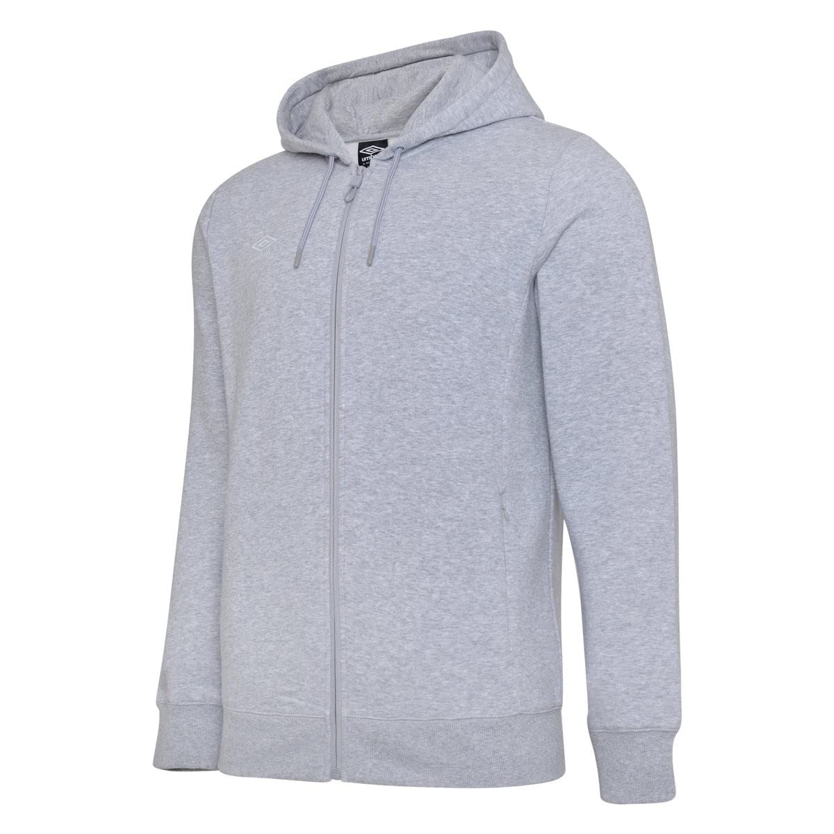 Umbro Men's Grey Marl/White Club Leisure Full Zip Hoodie (L) ()