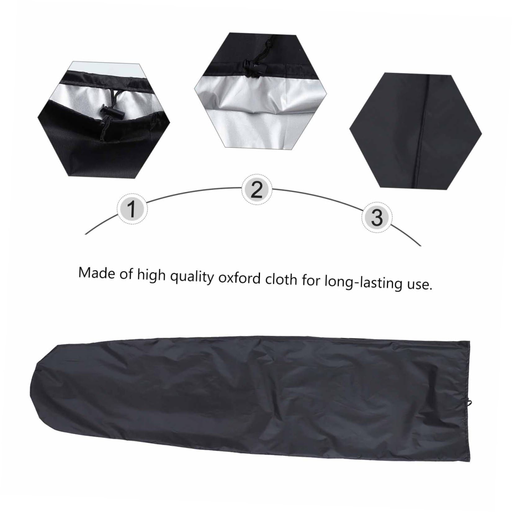 Hemobllo Copertura Leggera per Tavola da Surf e Snowboard Oxford, Protezione Anti-uv e Anti-sabbia, Accessorio Pratico per Deposito e Trasporto Outdoor, Nero 230x50 Cm