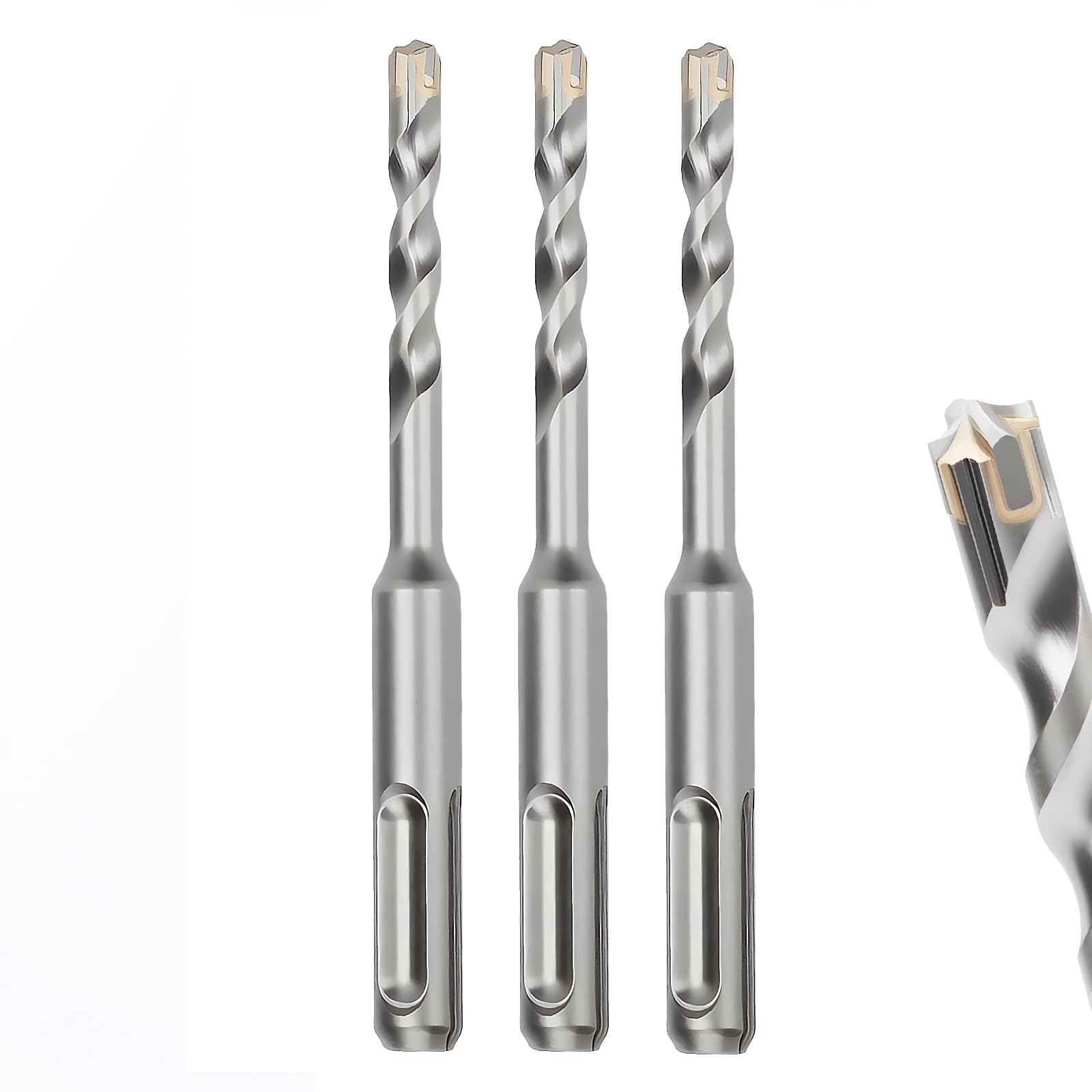 MOXPIFY 3PCS 7mm Masonry Drill Bits 110mm Long, Hammer SDS Drill Bit for Reinforced Concrete, Brick Walls, SDS Plus Shank (7mm x 110mm x 3) — image 1