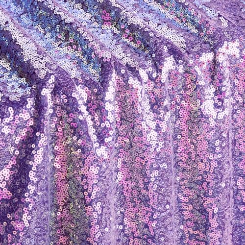 Image of B-COOL Sequin Tablecloth for Parties Decoration 50x50 Inch Rectangle Table Topper Overlay Sparkle Shimmer Table Cloth for Baby Shower Bridal Birthday Frozen Banquet Iridescent Purple
